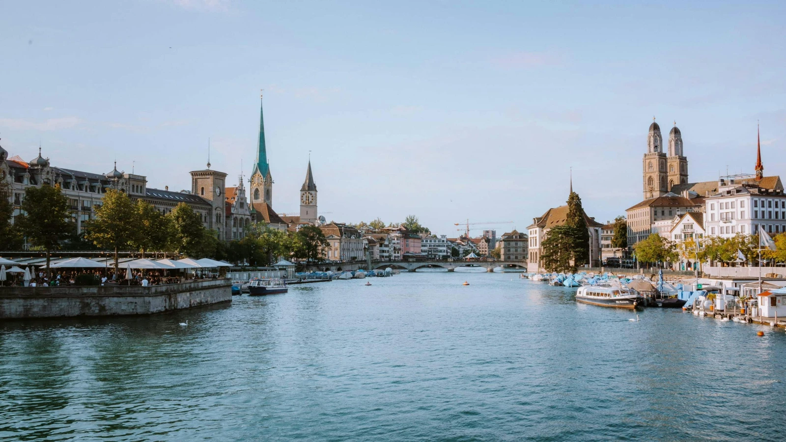 Grossmünster twin towers Zurich Switzerland car rental visit