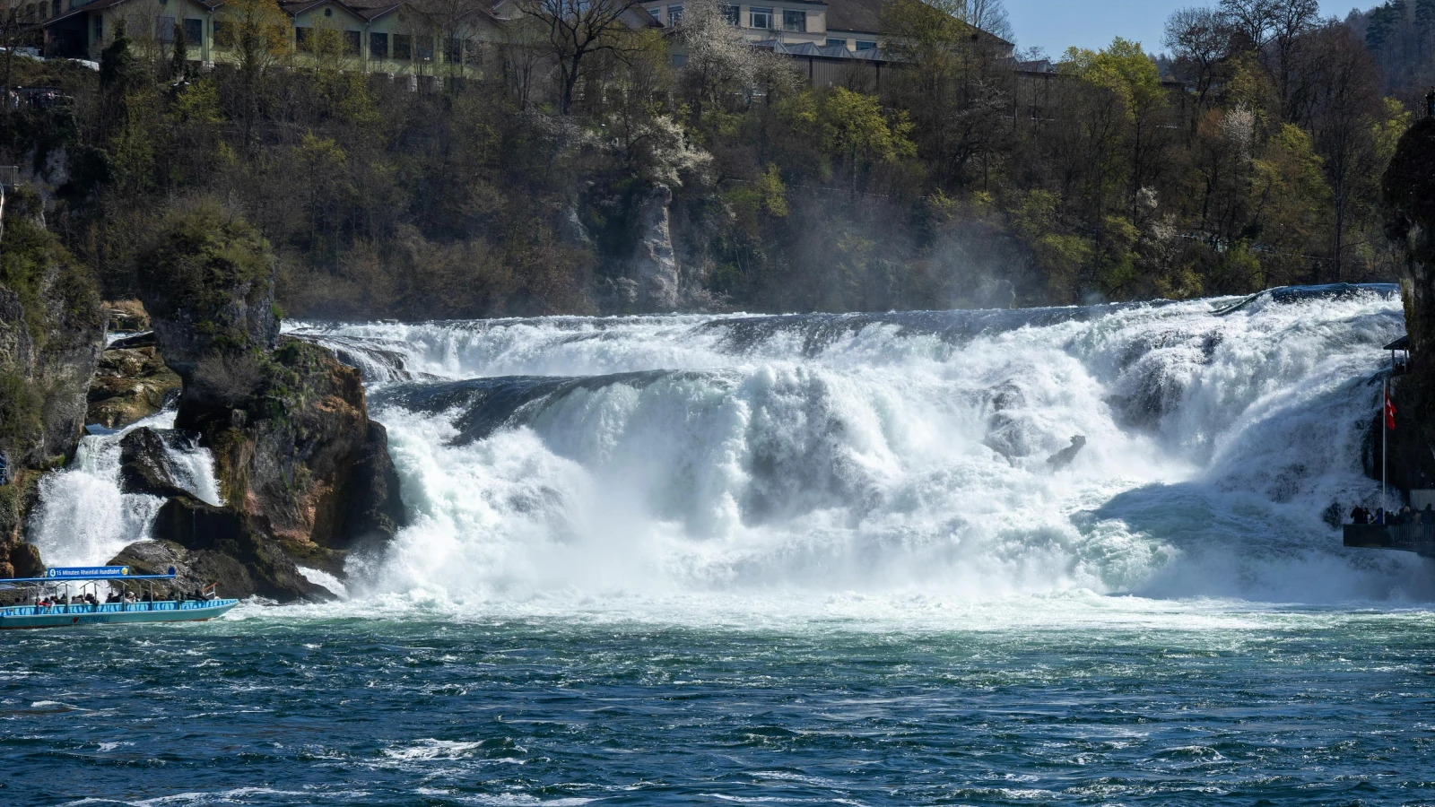Rhine Falls evening light waterfall Switzerland road trip