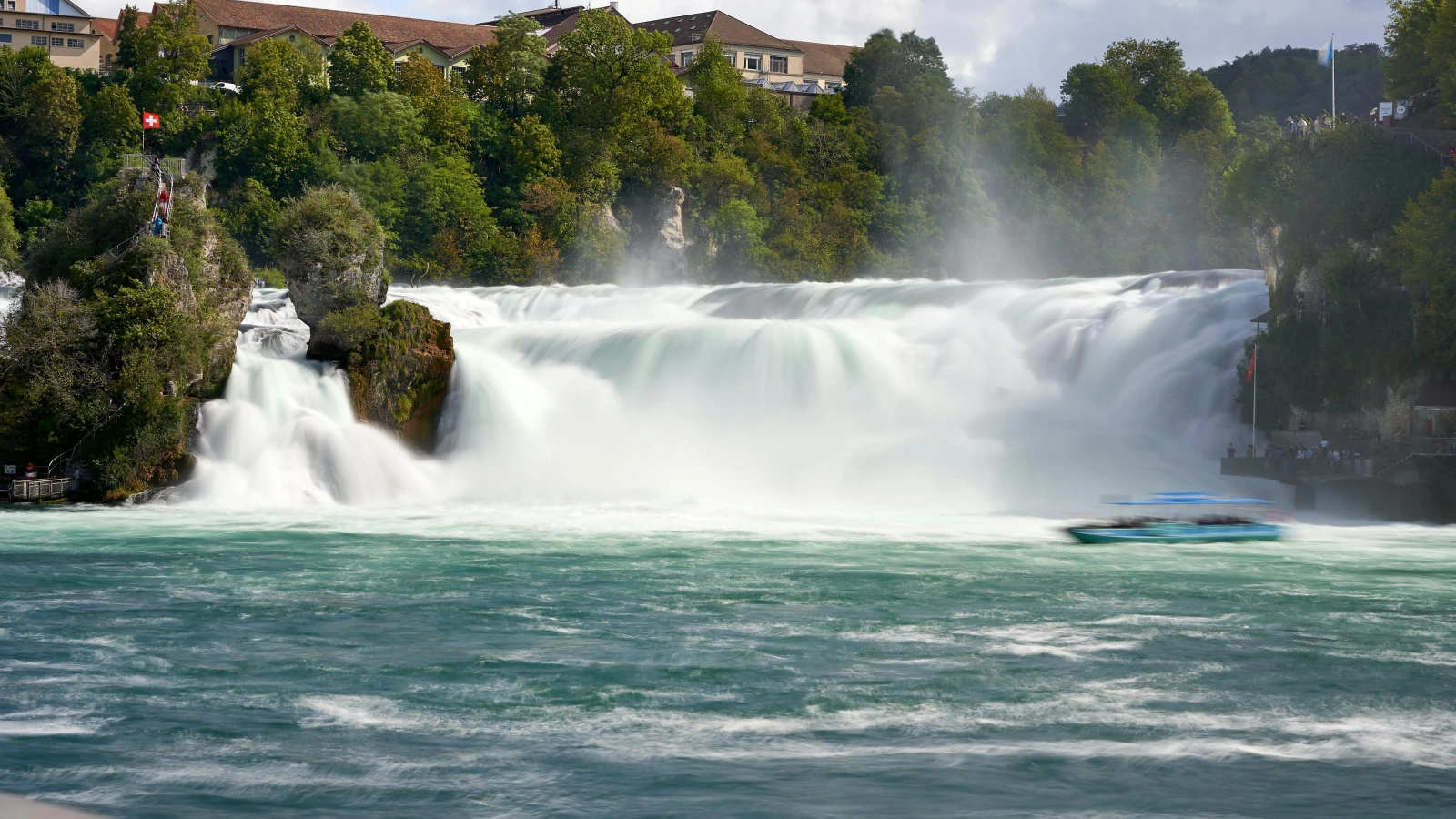 Rhine Falls autumn colours road trip by car from Zurich