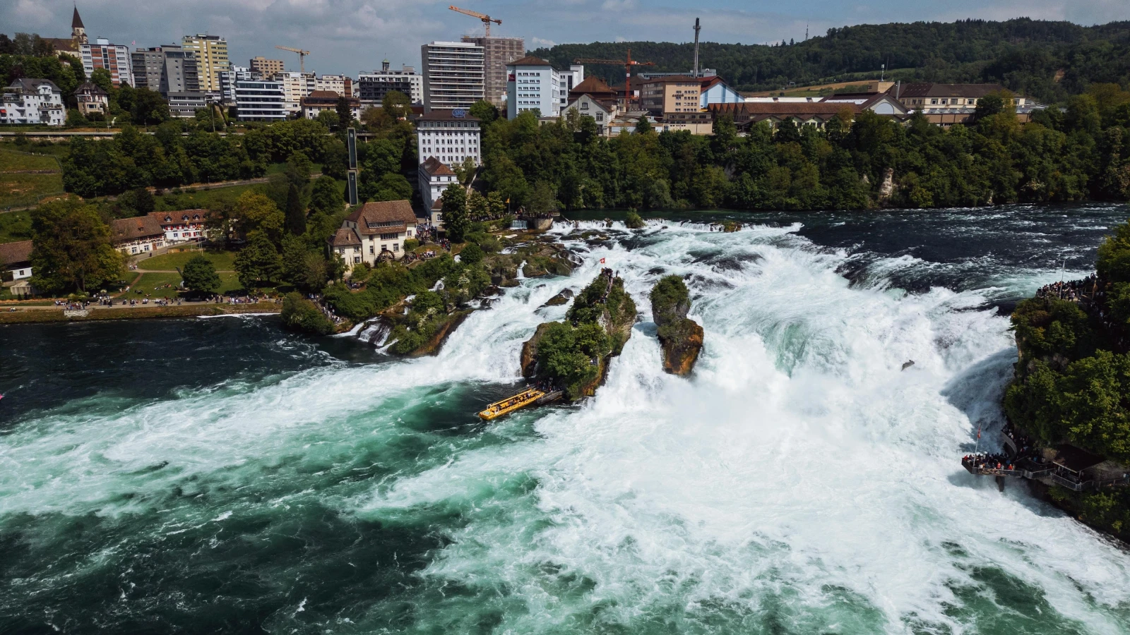 drive to Rhine Falls from Zurich car rental day trip